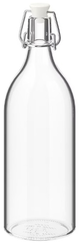 Штоф IKEA 1 л, нержавеющая сталь, стекло, каучук
