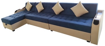Диван угловой Mebelina 101985154, 480х90 см, обивка ткань, бежевый