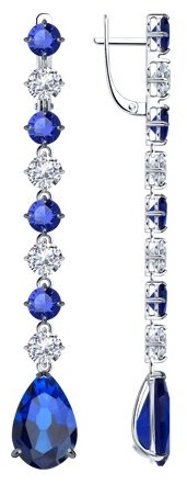 Серьги SOKOLOV 94025748 вес 8.77 г серебро, фианит