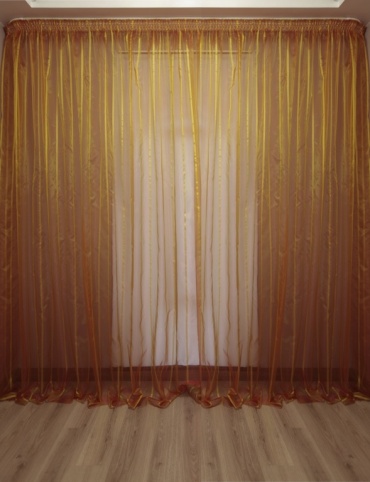 Тюль Organza 770x295 см 1 шт, органза, оранжевый