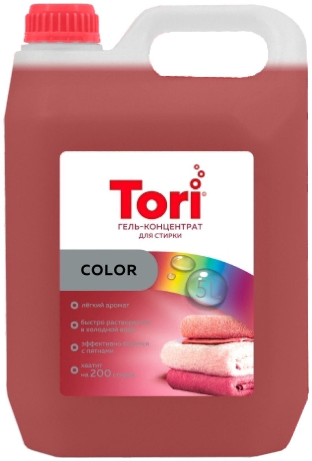 Гель Tori Color для белых и светлых тканей, 5 л