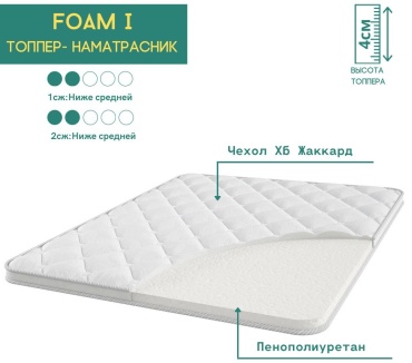 Топпер Керемет FOAM 1, 120x200x4 см