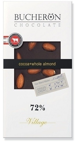 Bucheron Cocoa + Whole Almond шоколадная плитка горький 100 г