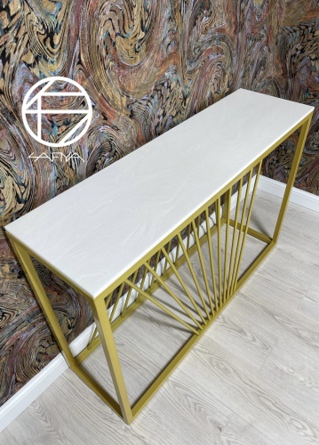 Консоль Safiya Lux 1006 , 120x35x80 см, металл, ЛДСП, золотой