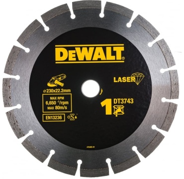 Диск отрезной алмазный 230x22.2х8.5 мм, DeWALT DT3743