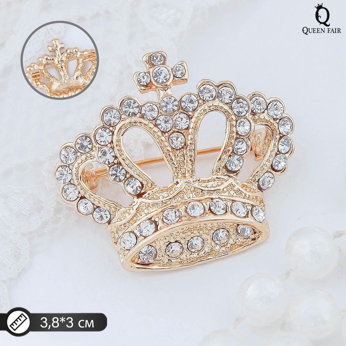 Брошь Queen fair бижутерный сплав, стразы