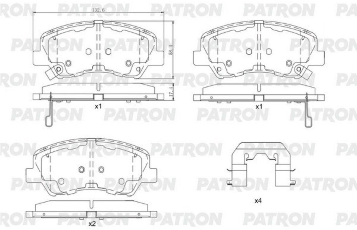 Колодки PATRON передние PBP272 4 шт