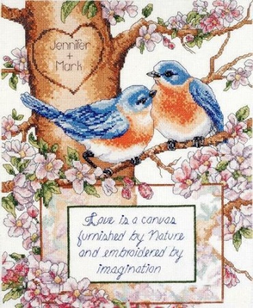 Набор для вышивания "Bluebirds" 27,9х35,6 см, Janlynn 023-0581