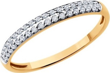Diamant 51-110-02076-1 размер 16 вес 1.05 г золото, фианит