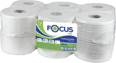 Focus туалетная бумага 1-слойный 12 шт, первичная целлюлоза