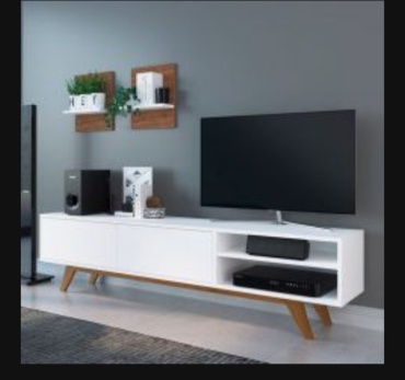 ТВ-тумба напольная Tt kak chernyi, 180x45x30 см, белый