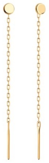 Серьги-цепочки Diamant 51-123-00727-1 вес 0.51 г золото, без вставок