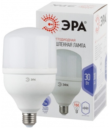 ЭРА 30W E27, светодиодная, холодный белый