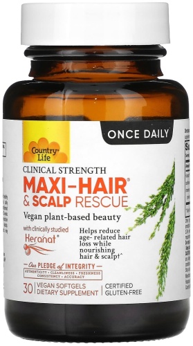 Country Life Maxi-Hair & Scalp Rescue, клиническая сила таблетки 30 шт