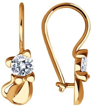 Серьги SOKOLOV 029990 вес 1.25 г золото, фианит