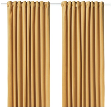 Портьеры IKEA 145x300 см 2 шт, хлопок, белый, золотистый