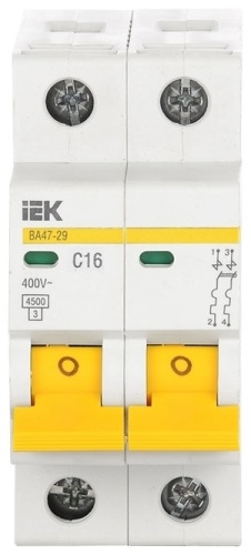 IEK ВА47-29 2Р 16А 4.5кА С