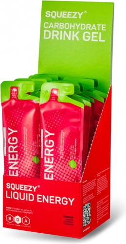 SQUEEZY энергетический гель LIQUID ENERGY RASPBERRY (малина) 12 шт. 980 г 720 мл
