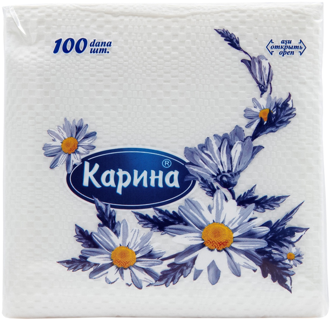 Купить Бумажные салфетки Карина White 100 шт в Алматы – Магазин на Kaspi.kz