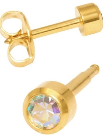Пусеты STUDEX медицинская сталь, кристаллы Swarovski