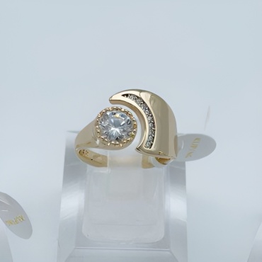 Кольцо Xuping Jewelry размер 18 бижутерный сплав, ювелирный сплав, медицинское золото, фианит
