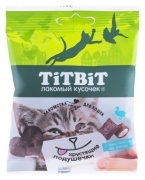 TiTBiT подушечки 013908 Хрустящие подушечки с паштетом утка 30 г 1 шт