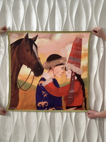 Платок шелк 90 x 90 см