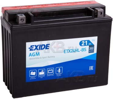 EXIDE ETX24HL-BS AGM 21 Ач обратная
