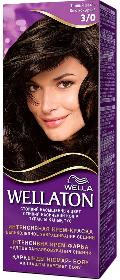 WELLA Wellaton 3/0 темный шатен крем-краска 60 мл
