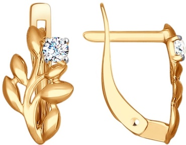 Серьги SOKOLOV EAR-SO-585-063243 вес 1.52 г золото, фианит
