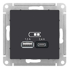 Розетка USB Systeme electric ATN001039, черный