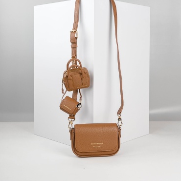 Сумка кросс-боди Emporio Armani экокожа коричневый
