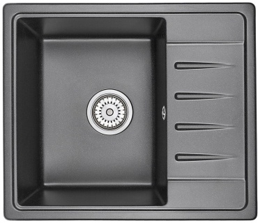 Кухонная мойка GRANULA 5803 58х50х20 см, кварцевый песок, тон черный