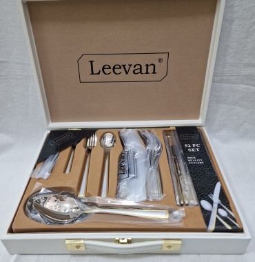 Набор столовых приборов Leevan 52 шт, золотистый, серебристый l52