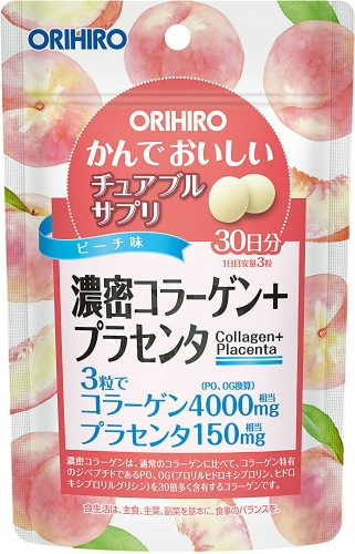 ORIHIRO Коллаген со вкусом персика таблетки 90 шт