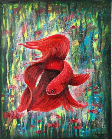 TZG картина Красная рыба 40x50 см