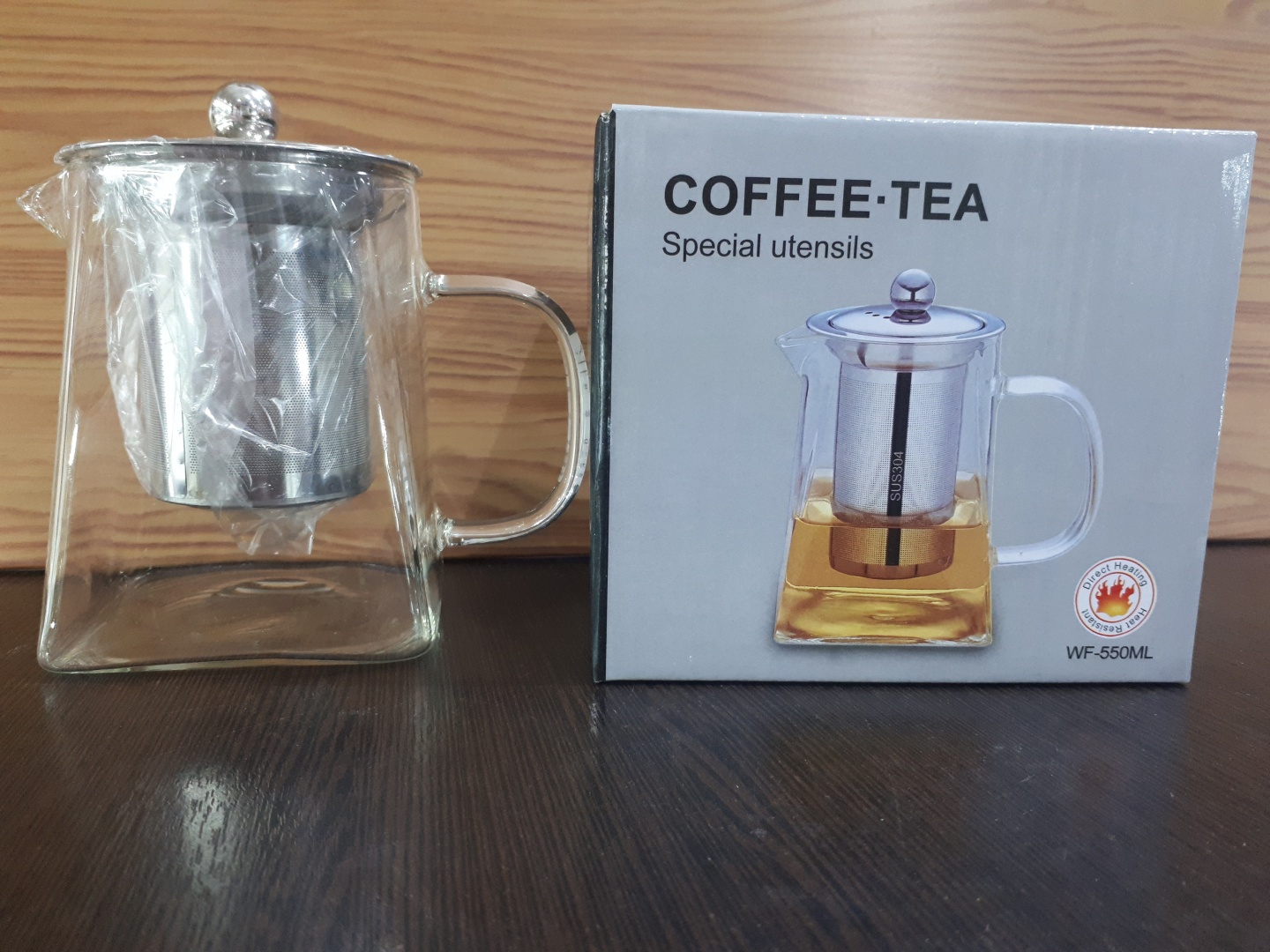 Чайник WF-550ML 0.55 л, нержавеющая сталь, стекло