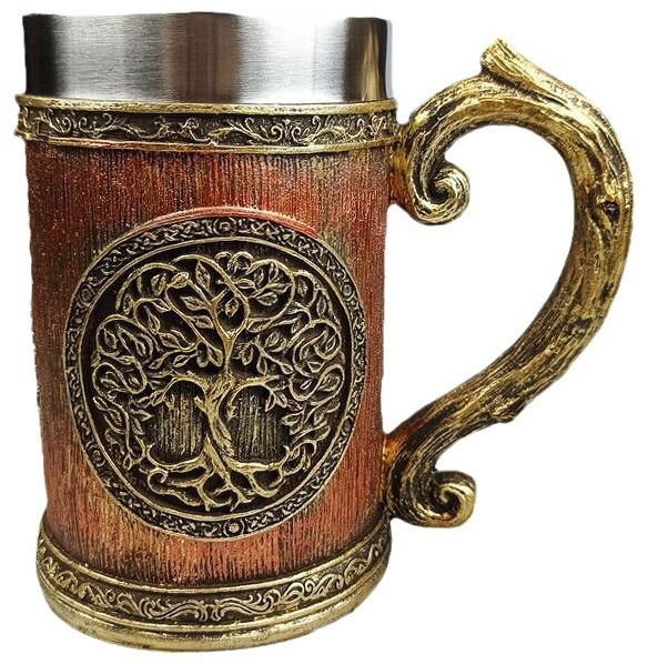 Пивная кружка Kingsley 550 мл, нержавеющая сталь, латунь, эмаль, 1 шт