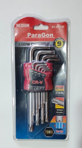 Шестигранный ключ Г-образный ParaGon арт.RD-005, 9 шт