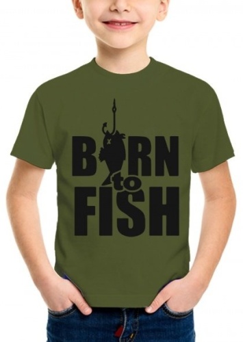 URSUS футболка Born to fish ФУТДЕТ104 146-152 хаки 36-38