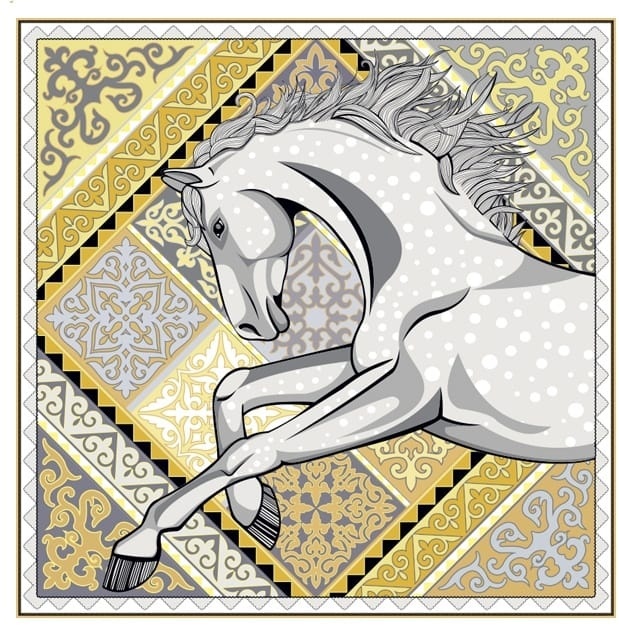 Платок EMPIRE OF THE GREAT STEPPE шелк 87 x 87 см