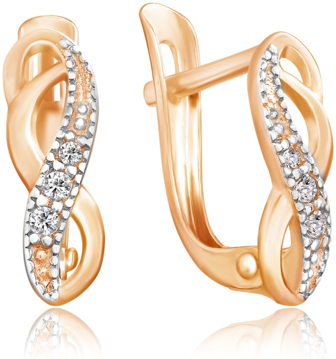 Серьги Lucente EAR-LU-585-893112 вес 0.85 г золото, фианит