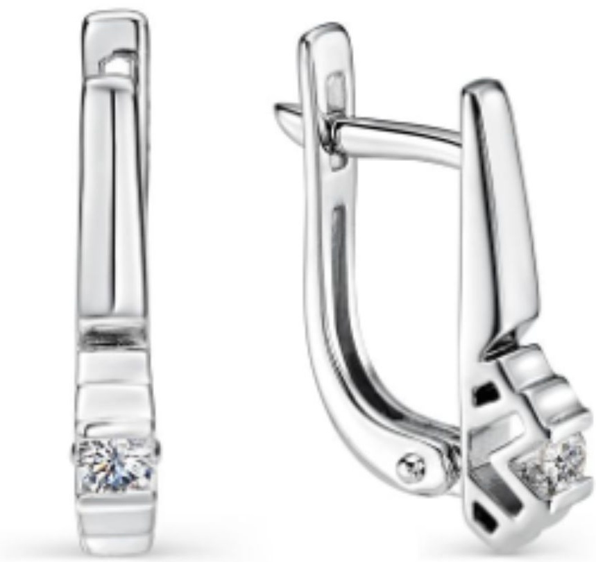 Серьги АЛЬКОР 22803-200 вес 2.69 г золото, бриллиант