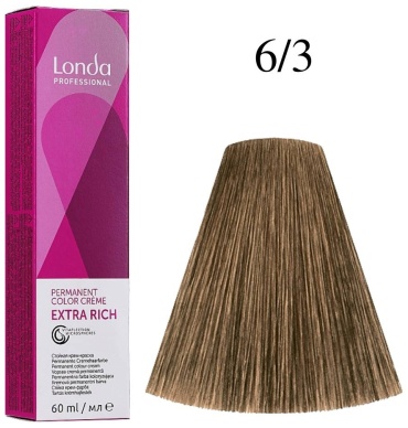 Londa Professional Extra Rich 6/3 темный блонд золотистый крем-краска 60 мл