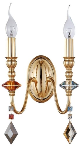 Бра настенный Crystal Lux Е14, золотистый, синий, красный
