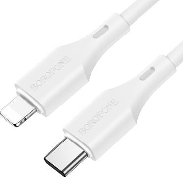 Кабель Borofone USB TypeC (F), Lightning (F), 1 м, белый