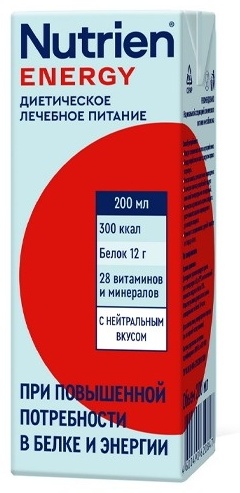 Nutrien Energy, Нутриэн Энергия с нейтральным вкусом, лечебное, энтеральное питание 200 мл