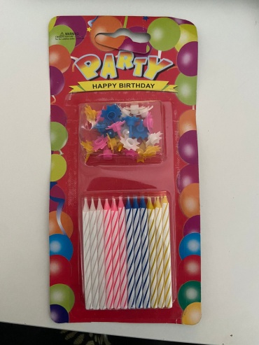 Свеча PARTY цилиндр, 24 шт 6 см