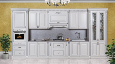 Кухонный гарнитур СКФМ Аманта, 460x241.5х64 см, ЛДСП, белый