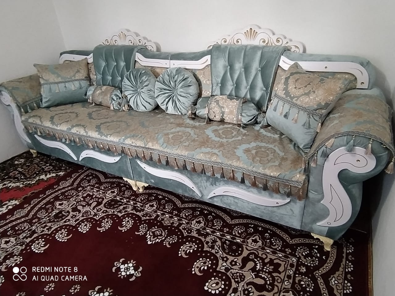 Купить Шах 678905 диван, обивка велюр, 100x400x100, бирюзовый в Алматы ...
